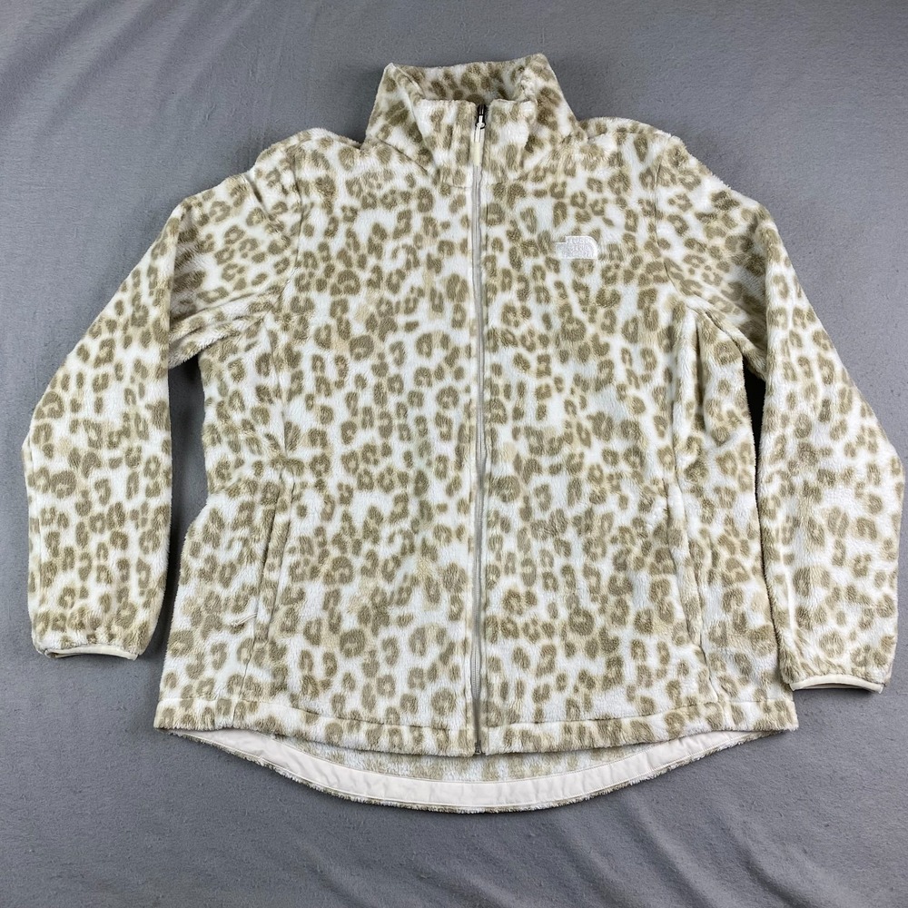The North Face Osito Jacket Womens 2XL XXL Leopard Print Full Zip Fleece Hiking